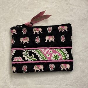 Vera Bradley Pouch in Pink Elephant Pattern